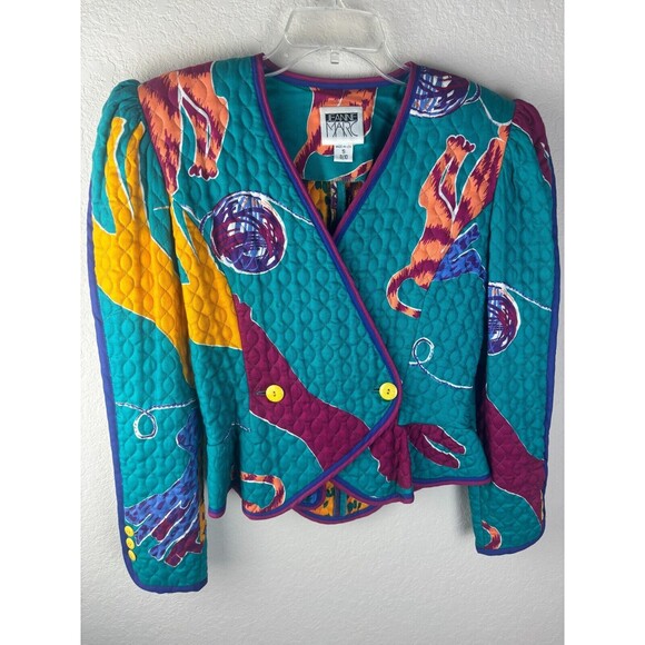 Jeanne Marc Jackets & Blazers - Jeanne Marc Womens Quilted Jacket Blue Multicolor Size S 8/10 Long Sleeve